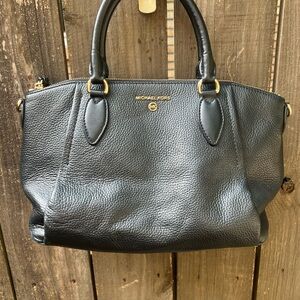 Michael Kors Black Pebbled Leather Satchel